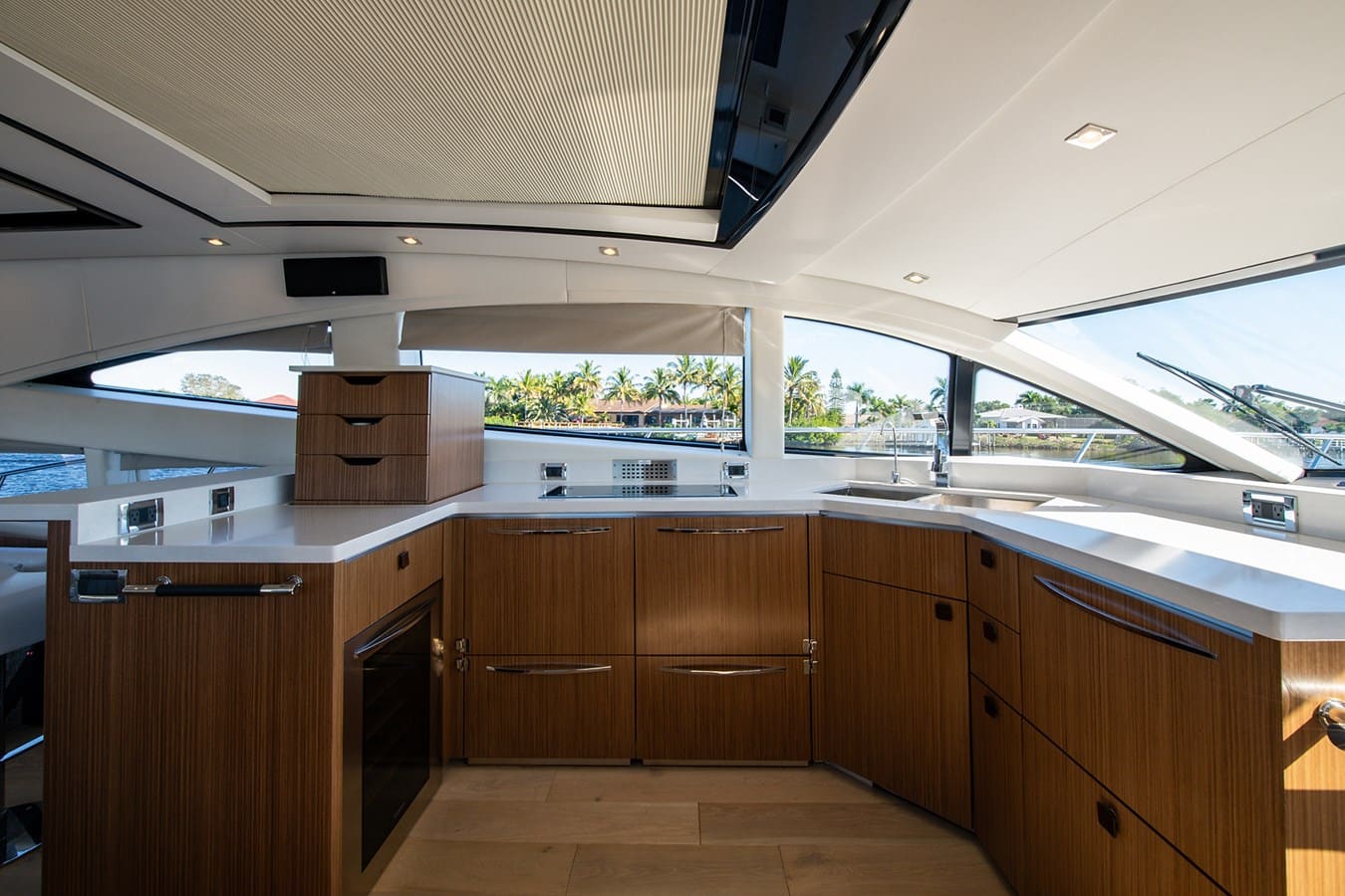 Galley cabinetry and countertop aboard the L-Class 650