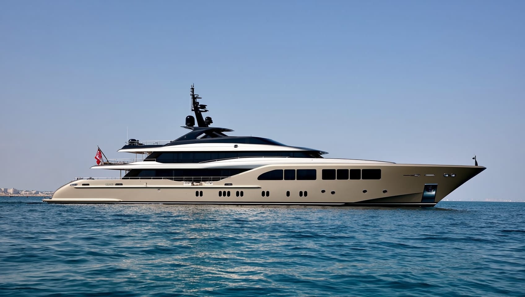 The L-Class 650 in profile on calm water